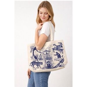 SEZANE Paris Paraiso Tote - NEW - Animal House Print Canvas